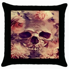 Day-of-the-dead Throw Pillow Case (black) by nateshop