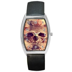 Day-of-the-dead Barrel Style Metal Watch by nateshop