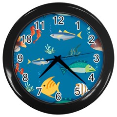 Fish-73 Wall Clock (black) by nateshop