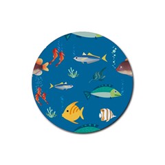 Fish-73 Rubber Coaster (round) by nateshop