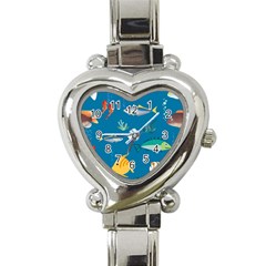 Fish-73 Heart Italian Charm Watch by nateshop