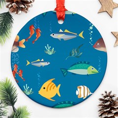 Fish-73 Round Ornament (two Sides) by nateshop