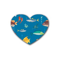 Fish-73 Rubber Coaster (heart) by nateshop