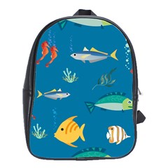 Fish-73 School Bag (large) by nateshop