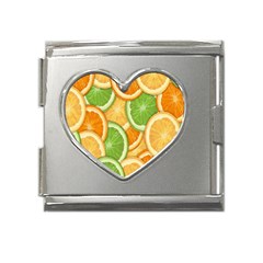 Fruits-orange Mega Link Heart Italian Charm (18mm) by nateshop