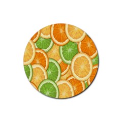 Fruits-orange Rubber Round Coaster (4 Pack)