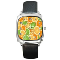 Fruits-orange Square Metal Watch by nateshop