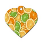 Fruits-orange Dog Tag Heart (One Side) Front