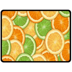 Fruits-orange Fleece Blanket (large) by nateshop