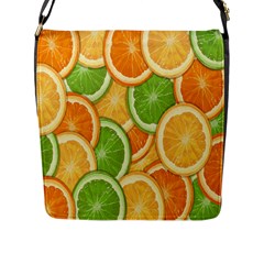 Fruits-orange Flap Closure Messenger Bag (l) by nateshop