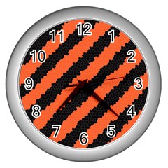 Halloween-background Wall Clock (silver) by nateshop