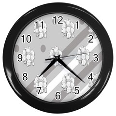 Strip-gray Wall Clock (black) by nateshop