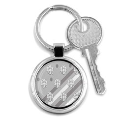 Strip-gray Key Chain (round) by nateshop