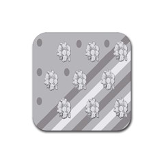 Strip-gray Rubber Coaster (square) by nateshop