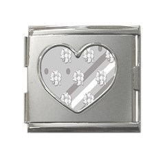 Strip-gray Mega Link Heart Italian Charm (18mm) by nateshop