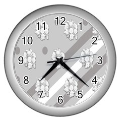 Strip-gray Wall Clock (silver) by nateshop