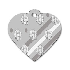 Strip-gray Dog Tag Heart (one Side) by nateshop