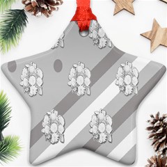 Strip-gray Star Ornament (two Sides) by nateshop