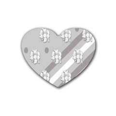 Strip-gray Rubber Coaster (heart) by nateshop