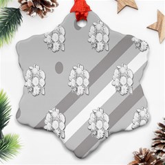 Strip-gray Snowflake Ornament (two Sides) by nateshop