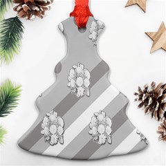 Strip-gray Ornament (christmas Tree)  by nateshop