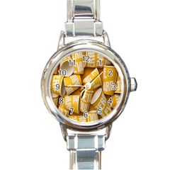 Yellow-cups Round Italian Charm Watch by nateshop