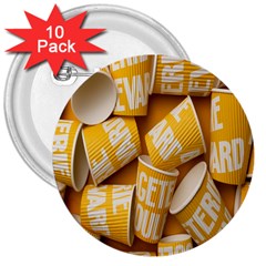 Yellow-cups 3  Buttons (10 Pack)  by nateshop