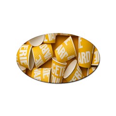 Yellow-cups Sticker (oval)