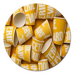 Yellow-cups Magnet 5  (round) by nateshop