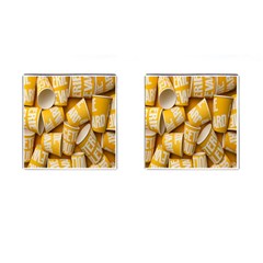 Yellow-cups Cufflinks (square) by nateshop