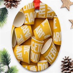 Yellow-cups Oval Ornament (two Sides) by nateshop