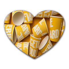 Yellow-cups Heart Mousepad by nateshop