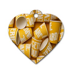 Yellow-cups Dog Tag Heart (two Sides) by nateshop