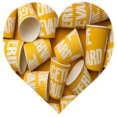 Yellow-cups Wooden Puzzle Heart by nateshop