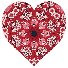 Traditional Cherry Blossom  Wooden Puzzle Heart