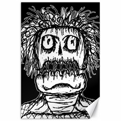 The Fear Of Terror: Black And White Illustration Canvas 20  X 30  by dflcprintsclothing