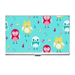 Owls Owl Bird Cute Animal Art Vector  Pattern Colorful Business Card Holder by Salman4z