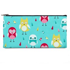 Owls Owl Bird Cute Animal Art Vector  Pattern Colorful Pencil Case by Salman4z