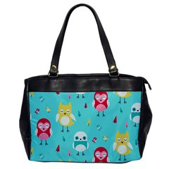 Owls Owl Bird Cute Animal Art Vector  Pattern Colorful Oversize Office Handbag by Salman4z