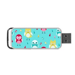 Owls Owl Bird Cute Animal Art Vector  Pattern Colorful Portable Usb Flash (two Sides) by Salman4z