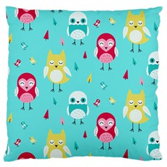 Owls Owl Bird Cute Animal Art Vector  Pattern Colorful Standard Premium Plush Fleece Cushion Case (one Side) by Salman4z