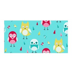 Owls Owl Bird Cute Animal Art Vector  Pattern Colorful Satin Wrap 35  X 70  by Salman4z