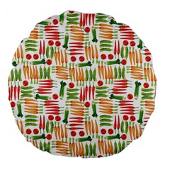 Vegetables Large 18  Premium Flano Round Cushions by SychEva