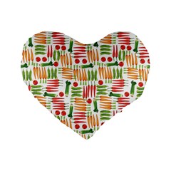 Vegetables Standard 16  Premium Flano Heart Shape Cushions by SychEva