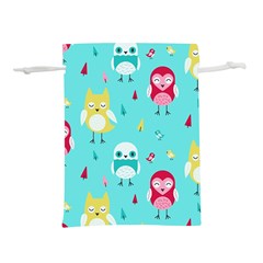 Owls Owl Bird Cute Animal Art Vector  Pattern Colorful Lightweight Drawstring Pouch (s) by Salman4z