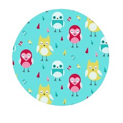 Owls Owl Bird Cute Animal Art Vector  Pattern Colorful Mini Round Pill Box (pack Of 5) by Salman4z