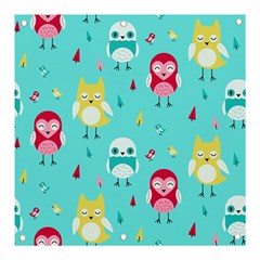 Owls Owl Bird Cute Animal Art Vector  Pattern Colorful Banner And Sign 3  X 3  by Salman4z