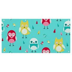 Owls Owl Bird Cute Animal Art Vector  Pattern Colorful Banner And Sign 8  X 4  by Salman4z