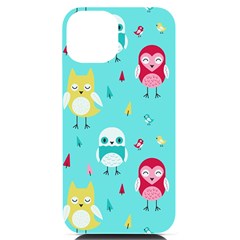 Owls Owl Bird Cute Animal Art Vector  Pattern Colorful Iphone 14 Black Uv Print Case