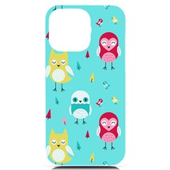 Owls Owl Bird Cute Animal Art Vector  Pattern Colorful Iphone 14 Pro Max Black Uv Print Case